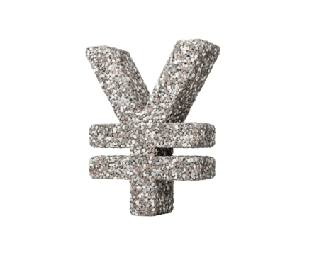 Japanese Yen Currency Symbol Made Of Rock Fragments Or Gravels 3d Illustration - Powered by Adobe