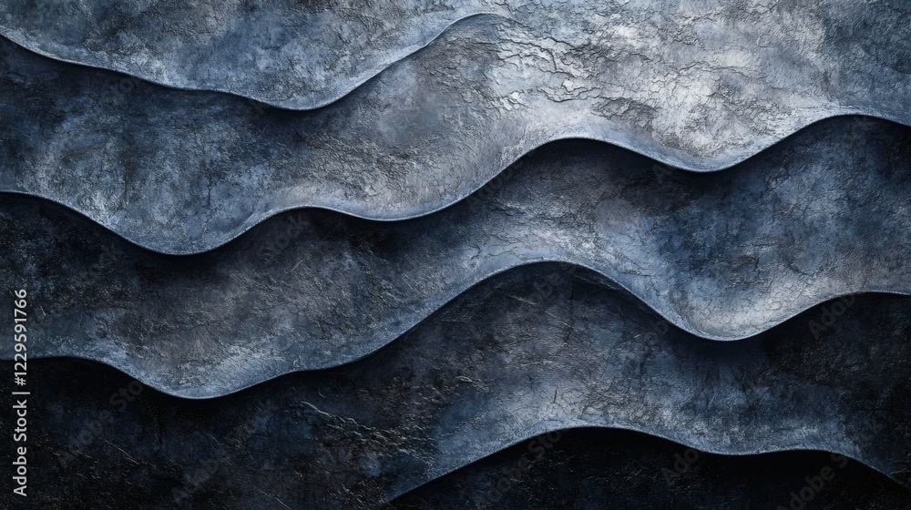 Poster abstract background a grainy wave texture in dark blue and gray creating a dynamic and textured wall