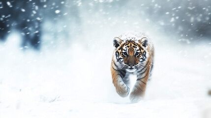 Obraz premium tiger, tier, katze, wild lebende tiere, wild, felino, tierpark, sibirische katze, raubtier, säugetier, natur, schnee, big, fleischfresser, winter, band, portrait, tigris, gefährdend, weiß, tier, benga