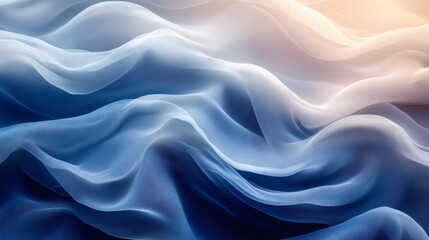 Obraz premium Abstract background a smooth flow of navy blue and light gray waves featuring a grainy texture and noise effect for an elegant wallpaper design