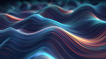 Obraz premium abstract background wavy patterns glowing lights otherworldly atmosphere digital art flowing lines