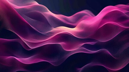 Fototapeta premium Abstract background flowing waves in vivid magenta and dark olive green featuring a grainy texture and noise effect for a bold design