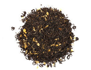 Jasmine tea leaves on a white background