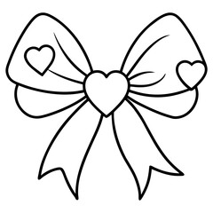 Minimalist Bow and Heart Outline Design