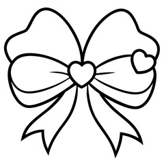 Minimalist Bow and Heart Outline Design