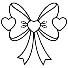 Minimalist Bow and Heart Outline Design