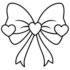 Minimalist Bow and Heart Outline Design