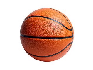 Fototapeta premium Detailed basketball isolated on a white background, sports equipment PNG file