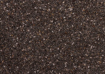 Chia seeds background and texture, top view