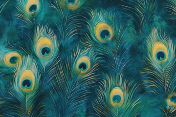 Beautiful peacock feather design with vibrant colors and intricate details