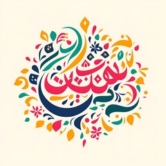 Naklejka premium Festive Eid Mubarak Design Featuring Elegant Calligraphy and Gold Details.