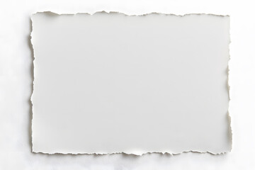 White torn paper sheet, isolated on white background