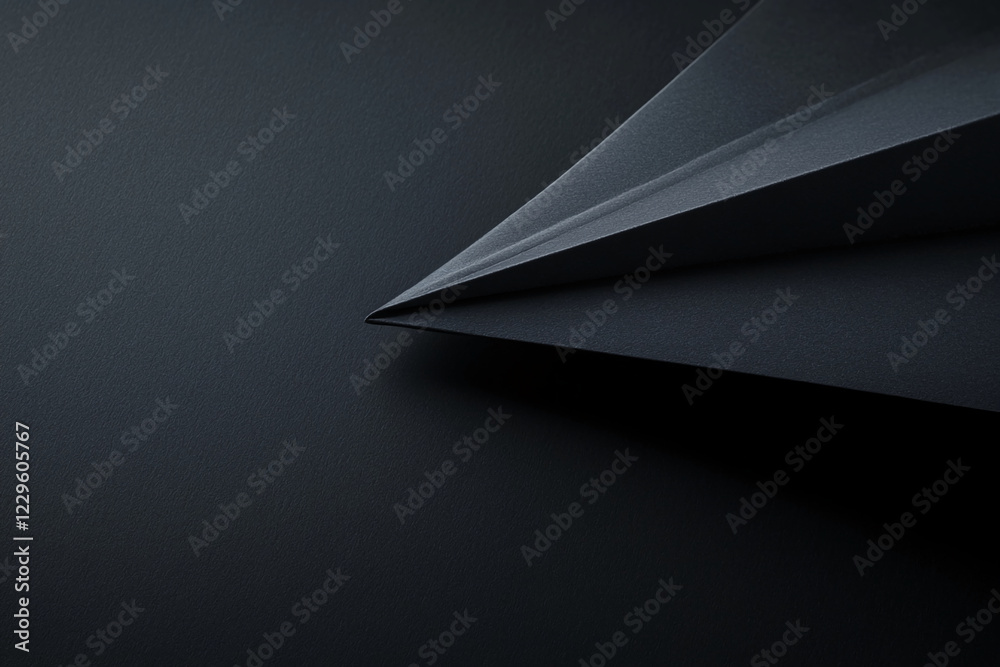 Aufkleber close-up of sharp geometric shape in minimalist dark background, concept of precision, modern design
