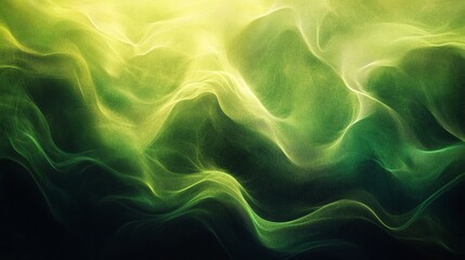 Obraz premium Abstract background vibrant lime green and muted brown waves featuring a smooth grainy texture and subtle noise effect for a dynamic design