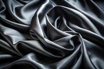 Elegant black silk drapes in luxurious folds, captured in dark, evocative photography.