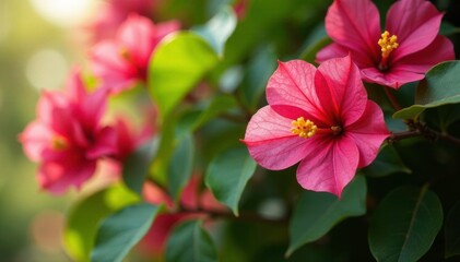 Thorns and vines on isolated bougainvillea flower tree in garden, foliage, thorns, plant life