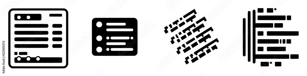 Poster modern digital user interface elements showcasing variety of design styles for interactive applicati