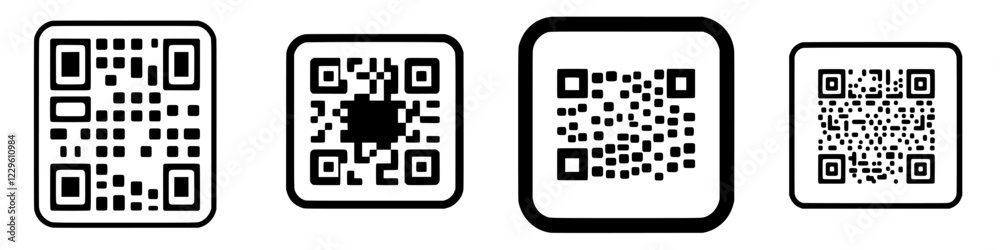 Poster different styles of qr codes displayed together for digital interaction and information access
