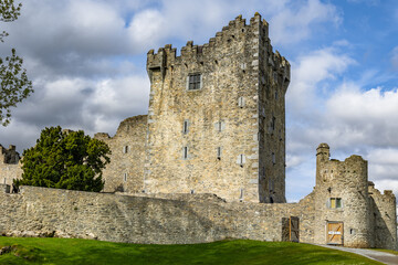 Fototapeta premium Ross Castle on a sunny morning, County Kerry, Ireland 