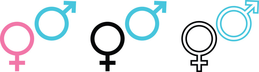 Gender icon vector design.  male and female isolated on white background. Vector illustration
