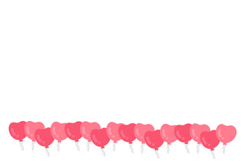 ハート型のバルーン　フレーム　イラスト
