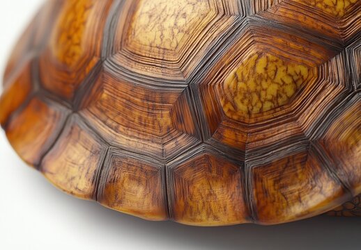 Close-Up View of a Textured Turtle Shell Capturing Unique Patterns and Colors in Natural Light for Nature and Animal Photography