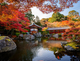 Fototapeta premium Generated image 秋の日本庭園