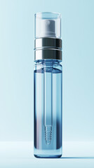 Tube Packaging with Pump for Medical Usage, isolated on clear background, mockup, vertical illustration