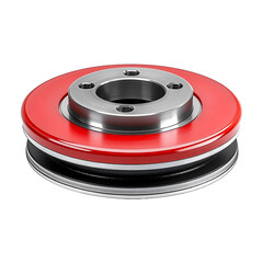 Red silver wheel isolated on transparent background
