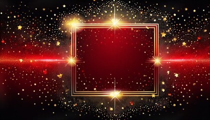 Obraz premium Fantasy star border frame with sparkling glitter bokeh and lights with copy space graphic resource