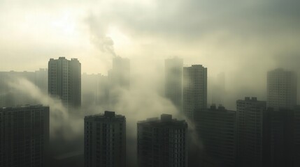 Obraz premium the growth of industrial zones influence PM 2.5 dust production