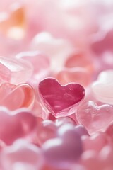 Obraz premium Hearts and pastel decorations for romantic settings, Valentines Day celebrations, wedding decorations, or love-themed events and intimate gatherings.