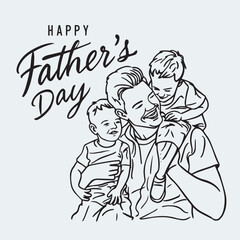 Happy Father's Day poster with hand written Lettering 
