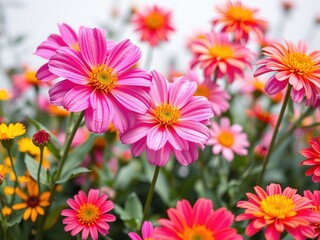 Fototapeta premium A Burst of Pink Blossoms Against a Sunny Sky