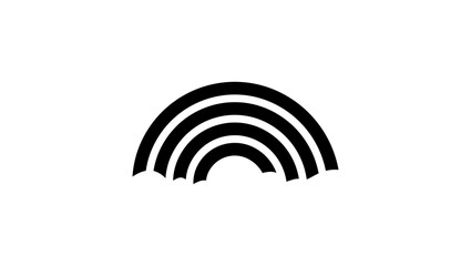 rainbow symbol, black isolated silhouette