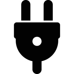 Power Plug Symbol, Isolated on White