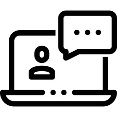 Online meeting icon, video conference symbol