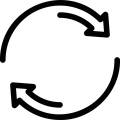 Sync icon, circular arrows, simple design

