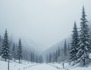 Fototapeta premium snow covered trees
