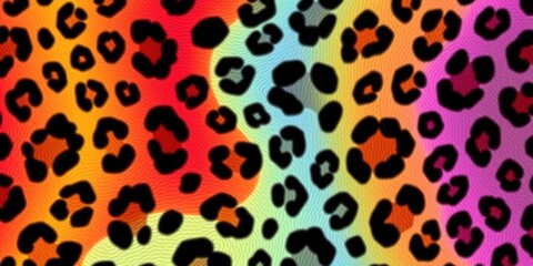 Abstract Leopard Print Design with Geometric Shapes