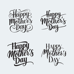 Happy Mother's Day hand written Lettering set