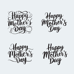 Happy Mother's Day hand written Lettering set