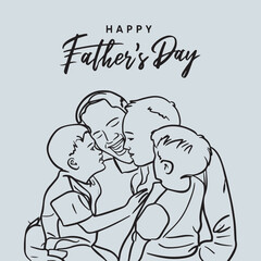 Happy Father's Day poster with hand written Lettering 