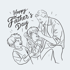 Happy Father's Day poster with hand written Lettering 