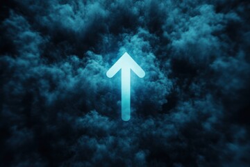 Dynamic Cyber Cloud Icon in Illuminated Blue Background Representing Modern Data Upload and Hosting Capabilities in a Virtual Environment