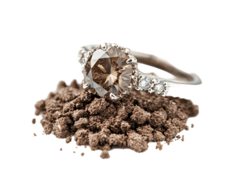 Isolated Diamond Ring on Powder