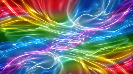 Fototapeta premium Rainbow Abstract Light Waves Background