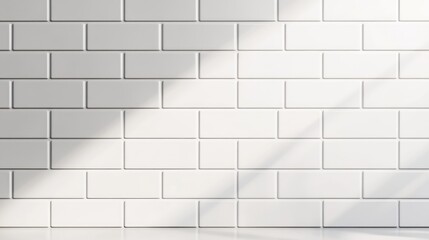 Fototapeta premium White Tile Wall with Sunlight