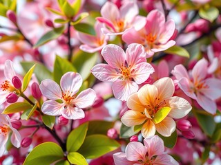 Fototapeta premium Delicate Pastel Spring Blooms - Organic Illustration