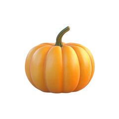 Fototapeta premium A fresh, vibrant orange pumpkin with a green stem, perfect for autumn decorations.